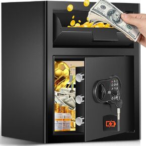 2.8 Cu Ft Fireproof Drop Safe for Business with Quick Place Drop Slot, Anti-Theft Business Depository Safe with Combination Lock & 2 Keys, Large Security Drop Box Safe for Cash, Mail, Checks, Document