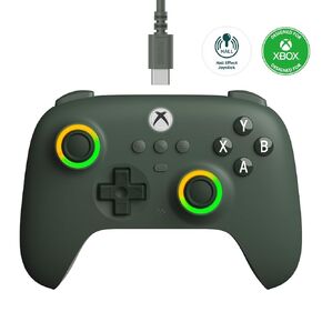 8Bitdo Ultimate C Wired Controller for Xbox, RGB Lighting Fire Ring and Hall Effect Joysticks, Compatible with Xbox Series X|S, Xbox One, Windows 10/11 - Officially Licensed (Orange)