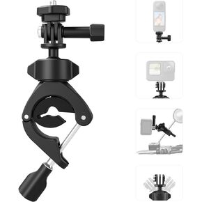 TELESIN° Bike Motorcycle Handlebar Mount Accessories, Large Tube Roll Bar Stick Pole Clamp Holder for GoPro Max Hero 12 11 10 9 8 7 6 5 Insta360 X3 Ace Pro DJI Action 4 Osmo Ocket 3 Accessory