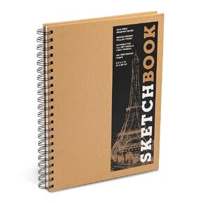 Sketchbook 8.5 x 11" Kraft Spiral Hardcover Mixed Media Sketchbook for Drawing, Acid-Free Quality Paper (128 pages) (Union Square & Co. Sketchbooks) (Volume 15)