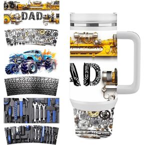 6 sheets Labor Day Style UV DTF cup wraps for 40 OZ, the waterproof items can be widely used on glass can and wooden crafts. (Labor Day)