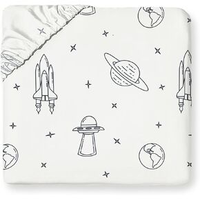GOTS Certified Organic Cotton Fitted Crib Sheet Soft Breathable (28"x52", Safari) in Kuwait
