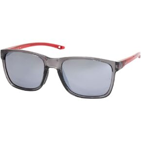 Under Armour Kids' UA Hustle Jr. Shield Sunglasses, Transparent Jet Gray/Red, 56mm, 18mm