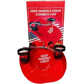 Fairly Odd Novelties Trump MAGA Cowboy Drinking Hat, Red, Medium