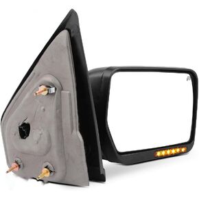 SCITOO Tow Mirror Passenger Side Mirror Compatible with 2007-2014 for Ford for F150 Pickup Truck Mirror Power Adjusted Heated Turn Signal Light Black Housing Manual Folding RH