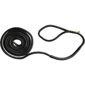 Shockline 5/8 Inch Dock Line with Integrated Shock Absorber, Double Braided, Polyester, 15, 25, 35 FT, Hand Spliced 12" Eye, Black