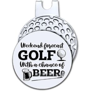 Weekend Forecast Golf with A Chance Golf Ball Marker with Magnetic Hat Clip, Funny Golf Accessories and Golf Gifts for Men Women Dad Mom Grandpa, Birthday for Golfer Golf Lover
