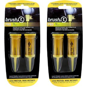 Brush T Extreme 3 1/8" Golf Tees - Yellow - 2 Packs of 2 - (11904)