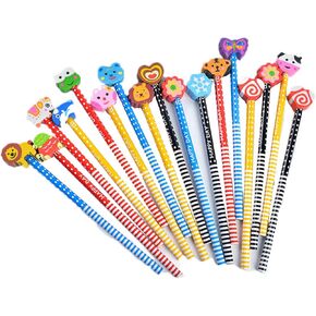 أقلام ممحاة كرتونية من تاتيبانا، 30 قطعة ملونة بطول 7.28 بوصة، أقلام ممحاة كرتونية عشوائية للمستلزمات المدرسية، أقلام رصاص للأطفال، أقلام رصاص للأطفال مع ممحاة للأطفال in Kuwait