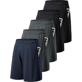 7 Pack Mens Athletic Shorts with Pockets and Elastic Waistband Quick Dry Basketball Shorts Men for Running Casual