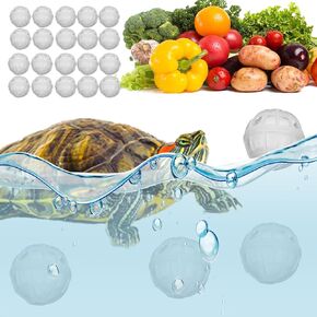 2-in-1 Nitrifying Balls for Tortoise Tank Water Purification and Nitrate Removal, Turtle Enrichment Toys, Tortoise Habitat, Toys for Turtles - 20Pcs