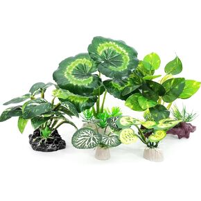 5Pack Tall Aquarium Plants - Reptile Habitat Plants Realistic Silk Fake Betta Fish Tank Decor for Terrarium Aquascaping in Saudi Arabia