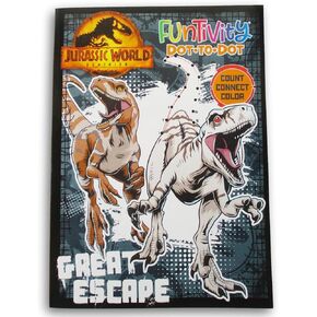 Jurassic Dinosaurs World Coloring and Activity Book - Dot to Dot - Cover Varies - 64 Pages