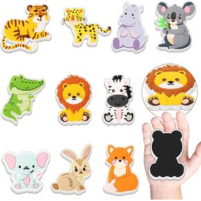 Wiooffen Fridge Magnets for Kids Animals Refrigerator Magnets for Toddlers 1-3 Rubber Fridge Magnets Full Back Magnets Baby Educational Magnetic Children Gift Learning Toy for Kids Whiteboard 10Pcs