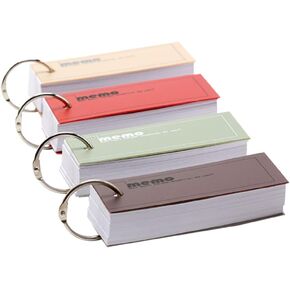 4pcs Memo Pads Keychain Loose- Leaf Portable Creative Mini Notebook for Stationery Office Supply Student