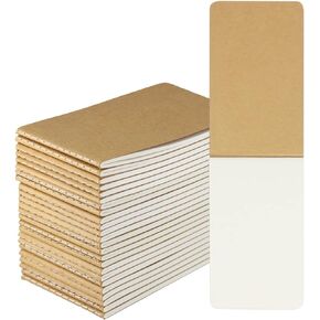 24 Pack Mini Pocket Notebook 3x5inch, Mini Kraft Paper Blank Notebook Bulk, Unlined Note Pads,Memo Pads Small Pocket Notebook Journal for Kids, Students,Travelers