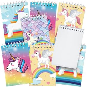 ArtCreativity Mini Unicorn Spiral Notebooks, Bulk Pack of 24, Small Note Memo Pads with Colorful Covers, Cute Stationery Supplies for School and Office, Fun Unicorn Birthday Party Favors for Kids