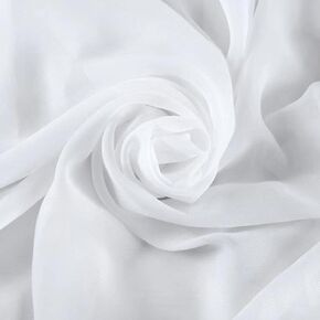 White Chiffon Fabric Fabric by The Yard 59" Wide, 5 Yards Continuous in Kuwait