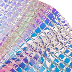 JINR Holographic Golden Crocodile Pattern Embossed Faux Leather Sheets,Iridescent PU Fabric Roll 12"X53" for Earrings Bows Handbag Sewing Crafts Footwear (7556-4) in Kuwait