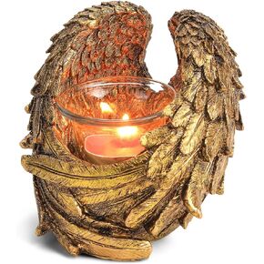 Angel Wings Tea Light Candle Holder - Ideal Gift, Handcrafted, Fits Tealight, Home Decor Accent, Candle Not Included