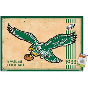 NFL Philadelphia Eagles - Retro Logo 14 Wall Poster with Push Pins