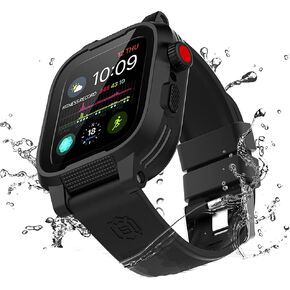 Ezanmull for Waterproof Apple Watch Case 40mm Series 6 / SE / 5/4 with Premium Bands, Built-in Screen Protector Full Body Rugged iWatch Protective Case Drop Shock Proof Apple Watch Case (40mm)
