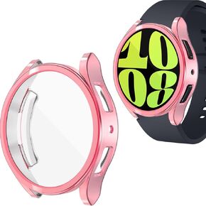 Wugongyan Compatible with Samsung Galaxy Watch 6 40mm 44mm Screen Protector Case Flexible Soft TPU All-Around Protective Face Cover for Galaxy Watch 6 Accessories(Pink, 44mm) in Kuwait
