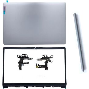 Replacement Laptop LCD Cover Back Rear Top Lid Front Bezel Hinges with Hinge Cover for Lenovo IdeaPad 1 15ADA7 1 15AMN7 82R1 5CB1F36621 AP3L6000100 5CB1M48453 82RF1006VUS Silver
