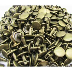 Amanteao Bronze Double Cap Rivets Plane Cap 6mm and Post 6mm Pack of 200 Sets