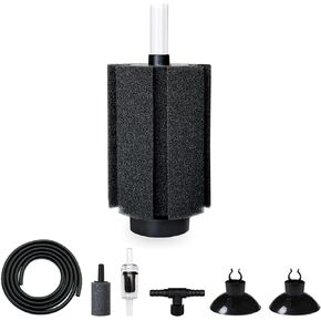 125-150 Gal Extra Large Aquarium Sponge Filter with Air Stone and Ceramic Media, 4 Pack Quiet Fish Tank Sponge Filter for Breeding Fry Betta Shrimp Fish Tank