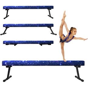 YANGG 6FT/8FT Gymnastic Balance Beam,Adjustable High and Low Level Floor Beam - Highly Stable - Gym Practice Training Equipment for Kids Children Girls Home