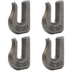 Boxer Weld On 5/16 Grab Chain Hook G70 Forged – Heavy Duty Hooks Beveled Edges for Easy Welds Working Load 4,700lbs (4 Pack)