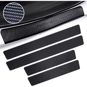 4PCS Threshold Protection Stickers for Car Door Steps,Carbon Fiber Door Sill Stickers,Car Door Sill Guards Decoration Automotive Door Entry Guard Edge Scuff Car Accessories(Style-C[No Text]) in Kuwait