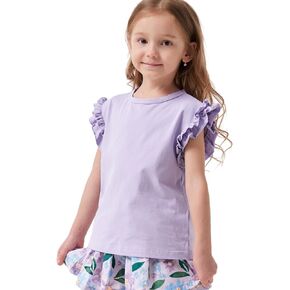 Toddler Girl Tshirt Summer Top Kids Ruffle Sleeve Shirt
