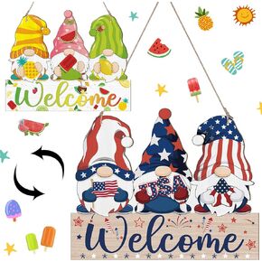 Tioncy Valentine's Day Decorations Reversible Truck Double Sided Wooden Sign Happy St. Patrick's Day Decor Hanging Front Door Hanger Door Sign Wooden Sign for Porch Home Wall Indoor Outdoor