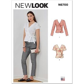 New Look UN6698A Misses' Top Sewing Pattern Kit, Code N6700, Sizes 6-8-10-12-14-16-18