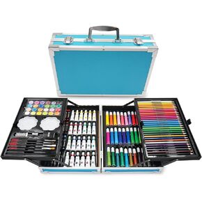 Art Supplies, 144-Piece Deluxe Art Set Professional Art Kit with Portable Aluminum Case, Crafts Drawing Painting Kit for Gifts Adults Kids Artists