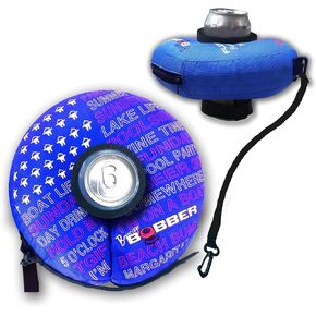 Blue Small - Human Bobber Inflatable Floating Drink Holder – Beverage Bobber Drink Float for Tumblers, Yeti, Tervis, or Wine Bottle in The Hot Tub, Pool or Boat (Small 12oz Cans or Bottles)