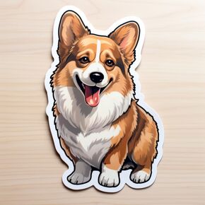 Cute Cartoon Corgi Dog Corgi Pet Parents Sticker for Car, Bike, SUV, Truck, Helmet, Laptop, Water Bottle, Notebook, Decal window, Guitar, Skateboard, Bumper Vinyl Waterproof sticker 5 inch (Design 1)