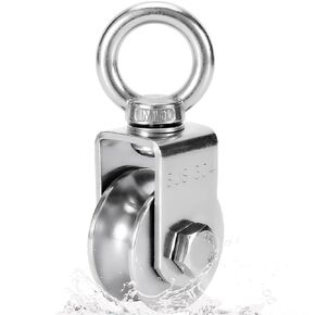 Pulley Wheel Heavy Duty Single Wheel Swivel Pulley Block Duplex Bearing 304 Stainless Steel 360 Degree Rotation Smooth Loading 500 KG for Material Handling and Moving Lifting in Kuwait