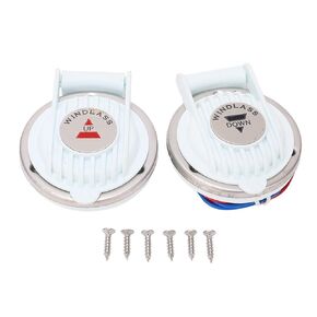 Akozon Windlass Foot Switch, 2PCS White Windlass Up and Down Foot Switches for Marine Boat Anchor Windlass Winch Foot Compact Switch
