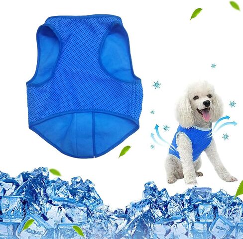 Pet Cooling Vest, Dog Cooling Jacket Dog Ice-Cooling Harness Coats, Cool Jackets for Dogs Pet Cooler Vest with Magic Tape, Breathable Mesh Ice Vest for Dog Outdoor Hiking Training (M) in Saudi Arabia