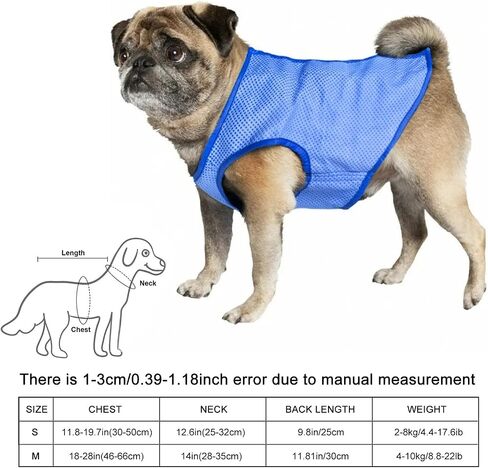 Pet Cooling Vest, Dog Cooling Jacket Dog Ice-Cooling Harness Coats, Cool Jackets for Dogs Pet Cooler Vest with Magic Tape, Breathable Mesh Ice Vest for Dog Outdoor Hiking Training (M) in Saudi Arabia