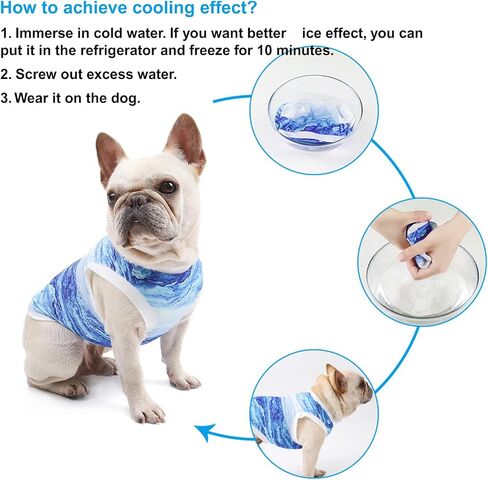 Pet Cooling Vest, Dog Cooling Jacket Dog Ice-Cooling Harness Coats, Cool Jackets for Dogs Pet Cooler Vest with Magic Tape, Breathable Mesh Ice Vest for Dog Outdoor Hiking Training (M) in Saudi Arabia