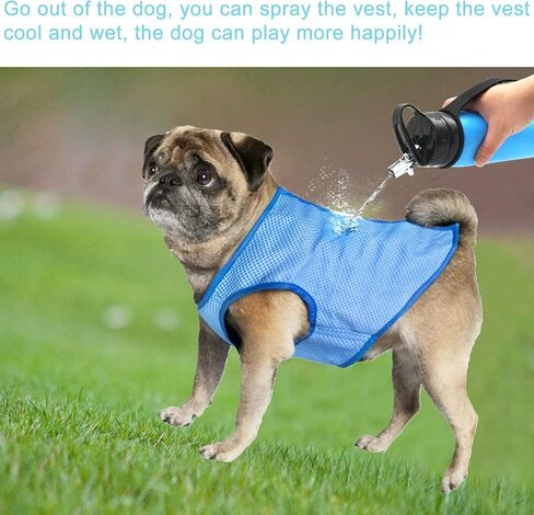 Pet Cooling Vest, Dog Cooling Jacket Dog Ice-Cooling Harness Coats, Cool Jackets for Dogs Pet Cooler Vest with Magic Tape, Breathable Mesh Ice Vest for Dog Outdoor Hiking Training (M) in Saudi Arabia