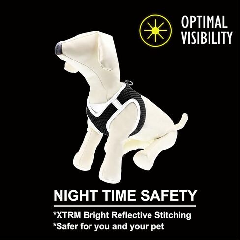 KRUZ PET KZA308-14S حزام عاكس للضوء على شكل حرف V للكلاب - بدون سحب، ملاءمة سريعة، مريح، حزام فيلكرو قابل للتعديل للحيوانات الأليفة للمشي والتدريب - كلاب صغيرة ومتوسطة - أحمر، صغير in Kuwait