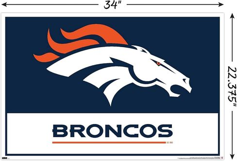 ملصق حائط من Trends International NFL Denver Broncos-Logo 21، مقاس 22.375 بوصة × 34 بوصة، إصدار غير مؤطر in Kuwait