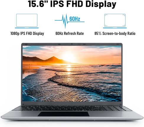 15.6" Laptop Computer, 16GB RAM Laptop Computer, Intel Celeron N5095 Processors,1080P Display, USB 3.0, Bluetooth 4.2, Type-C, Mini-HDMI, 38000mWh Battery. in Saudi Arabia