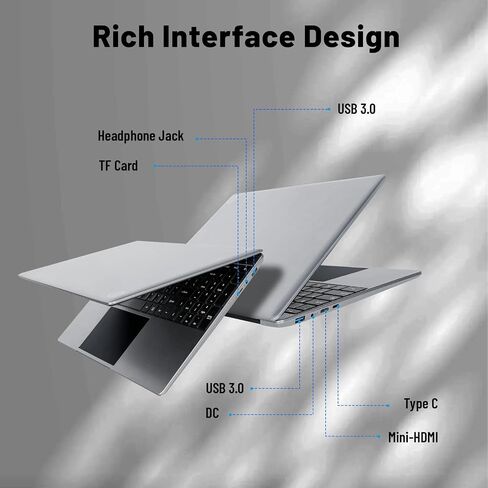 15.6" Laptop Computer, 16GB RAM Laptop Computer, Intel Celeron N5095 Processors,1080P Display, USB 3.0, Bluetooth 4.2, Type-C, Mini-HDMI, 38000mWh Battery. in Saudi Arabia