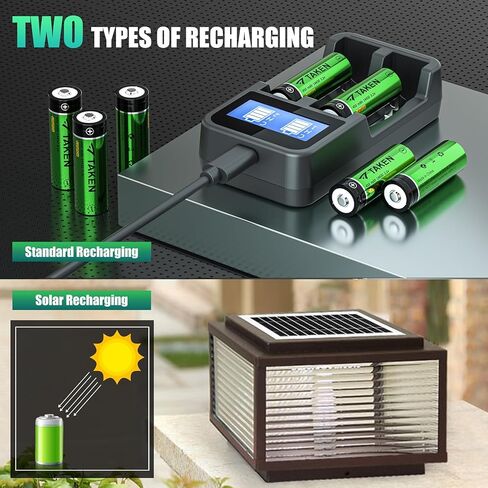 Taken 14430 3.2 Volt Rechargeable Solar Battery, 3.2V 450mAh 14430 LiFePO4 Rechargeable Battery for Solar Panel Outdoor Garden Lights (NOT AA Battery) - 8 Pack in Saudi Arabia